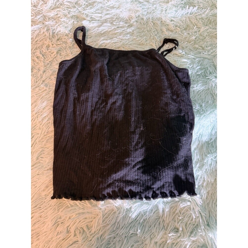 NWT Abound Black Cami Smocked Top Size M Nordstroms Short Tube